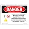 Signmission Safety Sign, OSHA Danger, 7" Height, Crane Operations And, Landscape OS-DS-D-710-L-2072 - alternate 1
